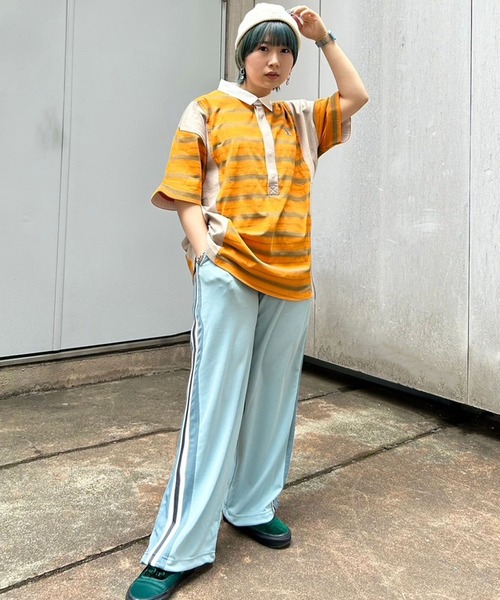 DOUBLE NAME（ダブルネーム）の「【m:rex】ミニ恐竜ワッペン ラガーＴＥＥ/ユニセックス（Tシャツ/カットソー・レディース・オレンジ/グリーン/オフホワイト・FREE）」の9枚目の写真