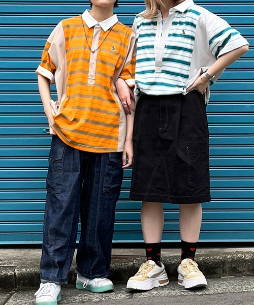 DOUBLE NAME（ダブルネーム）の「【m:rex】ミニ恐竜ワッペン ラガーＴＥＥ/ユニセックス（Tシャツ/カットソー・レディース・オレンジ/グリーン/オフホワイト・FREE）」の19枚目の写真