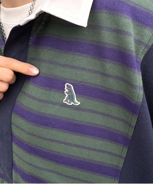 DOUBLE NAME（ダブルネーム）の「【m:rex】ミニ恐竜ワッペン ラガーＴＥＥ/ユニセックス（Tシャツ/カットソー・レディース・オレンジ/グリーン/オフホワイト・FREE）」の22枚目の写真