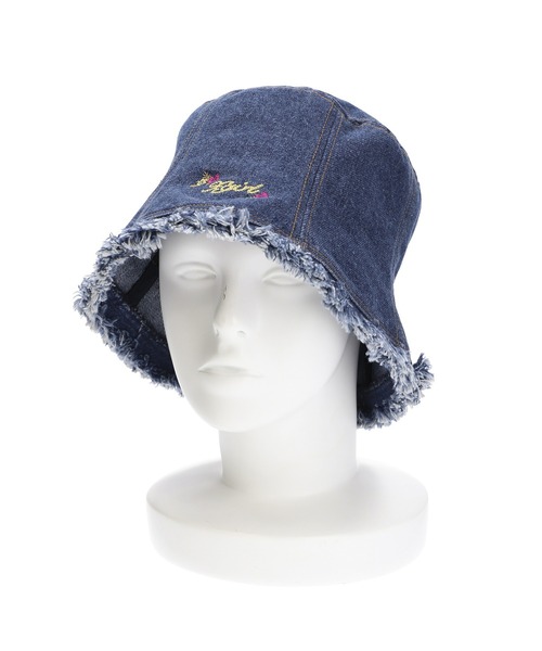 X-girl（エックスガール）の「RETRO DENIM BUCKET HAT（ハット・レディース・インディゴブルー・ONE SIZE）」の8枚目の写真