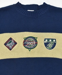 【VINTAGE】 ヨーロッパ直輸入❗️高級ヴィンテージニット レトロ 古着 送料無料】ロンドン買い付け 60年代製 ブルー X レッド