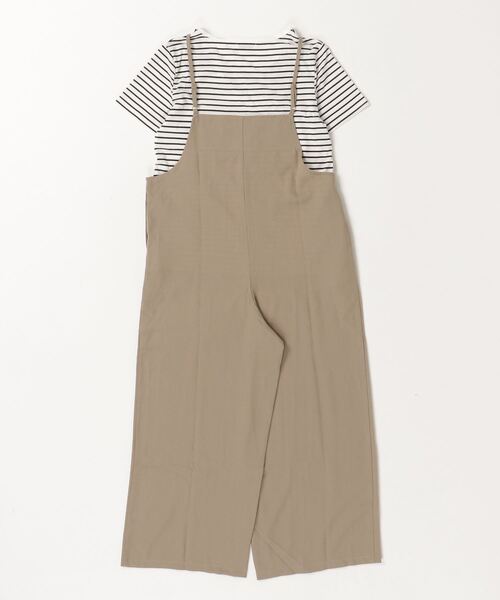 NAVY（ネイビー）の「NAVY 麻ライクサロペット＋半袖Tシャツセット アンサブル（サロペット/オーバーオール・レディース・ブラック/ミント/モカ・M/L/XL/S）」の4枚目の写真