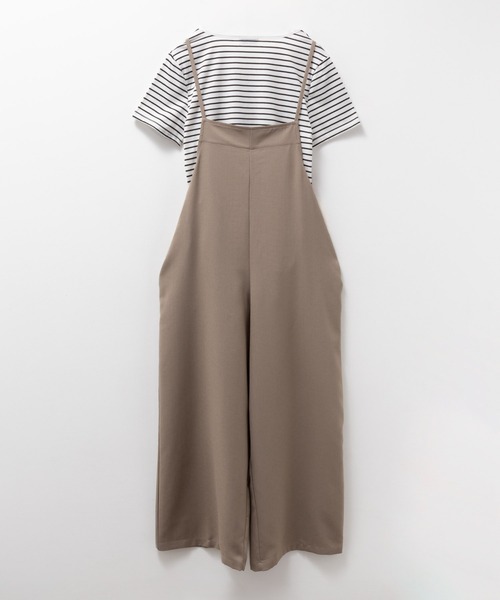 NAVY（ネイビー）の「NAVY 麻ライクサロペット＋半袖Tシャツセット アンサブル（サロペット/オーバーオール・レディース・ブラック/ミント/モカ・M/L/XL/S）」の10枚目の写真