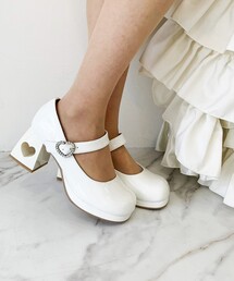 ハートくり抜きヒールパンプス 24SS