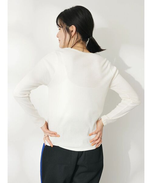 CRAFT STANDARD BOUTIQUE（クラフトスタンダードブティック）の「フリルテープリブカットプルオーバー（Tシャツ/カットソー・レディース・オフホワイト/ブラック/ベージュ・FREE）」の21枚目の写真