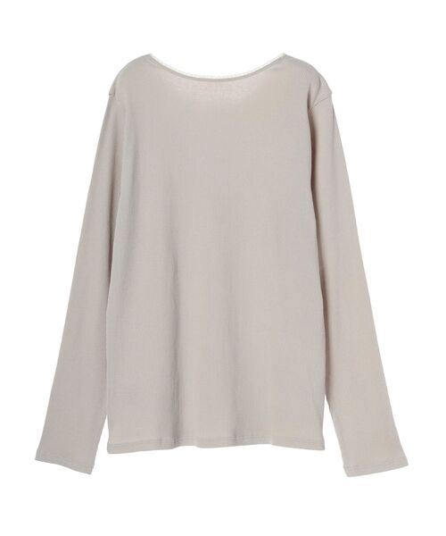 CRAFT STANDARD BOUTIQUE（クラフトスタンダードブティック）の「フリルテープリブカットプルオーバー（Tシャツ/カットソー・レディース・オフホワイト/ブラック/ベージュ・FREE）」の6枚目の写真