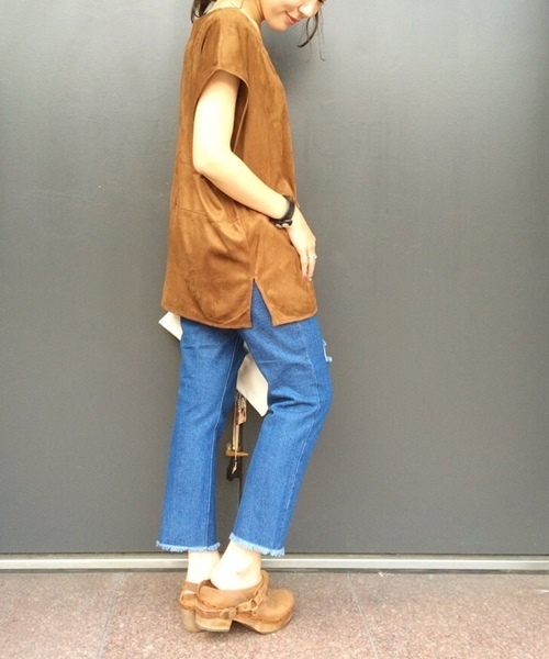 PANTS...（パンツ）の「断ち切りテーパードPT（その他パンツ・レディース・ブルー/ベージュ/その他・MEDIUM/SMALL）」の3枚目の写真