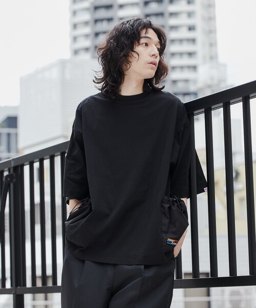 coen（コーエン）の「＜Parknik＞サイドポケットビッグTシャツ（Tシャツ/カットソー・メンズ・パープル/ホワイト/ブラック・XL/L/M）」の4枚目の写真