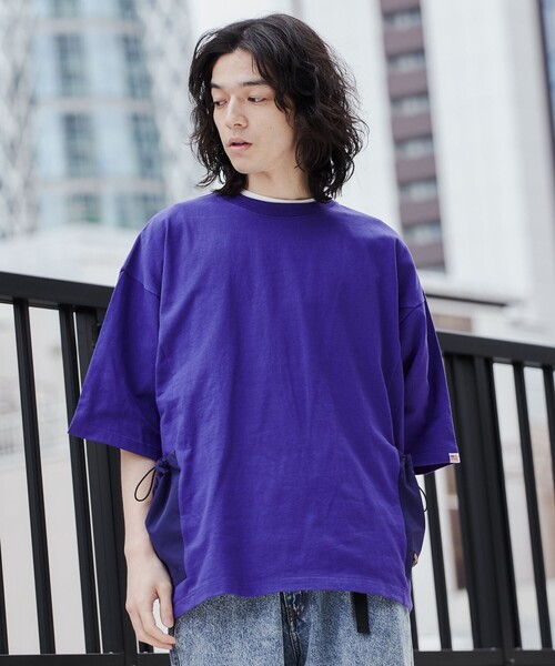 coen（コーエン）の「＜Parknik＞サイドポケットビッグTシャツ（Tシャツ/カットソー・メンズ・パープル/ホワイト/ブラック・XL/L/M）」の9枚目の写真