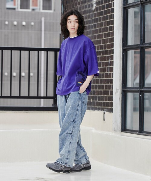 coen（コーエン）の「＜Parknik＞サイドポケットビッグTシャツ（Tシャツ/カットソー・メンズ・パープル/ホワイト/ブラック・XL/L/M）」の12枚目の写真