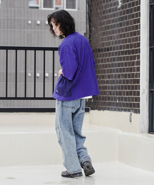 coen（コーエン）の「＜Parknik＞サイドポケットビッグTシャツ（Tシャツ/カットソー・メンズ・パープル/ホワイト/ブラック・XL/L/M）」の14枚目の写真