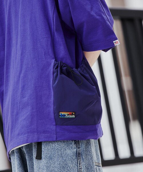 coen（コーエン）の「＜Parknik＞サイドポケットビッグTシャツ（Tシャツ/カットソー・メンズ・パープル/ホワイト/ブラック・XL/L/M）」の15枚目の写真