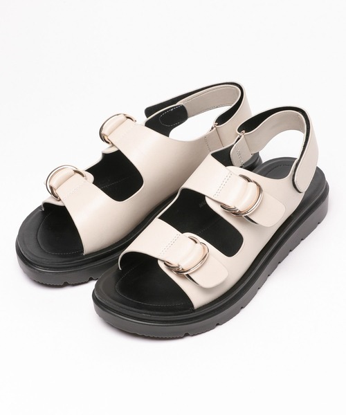 LEPSIM（レプシィム）の「フェイクレザー2ベルトサンダル　996286（サンダル・レディース・アイボリー/ブラック/シルバー・LARGE/MEDIUM）」の16枚目の写真