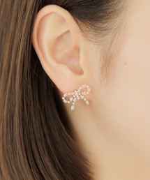 flower | ビジューリボンピアス(ピアス（片耳用）)