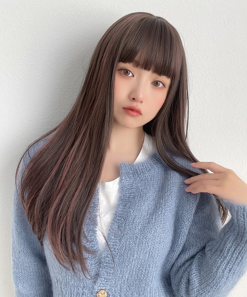 ゆるカーブストレート2typeバング 」 ウィッグ レディース フル