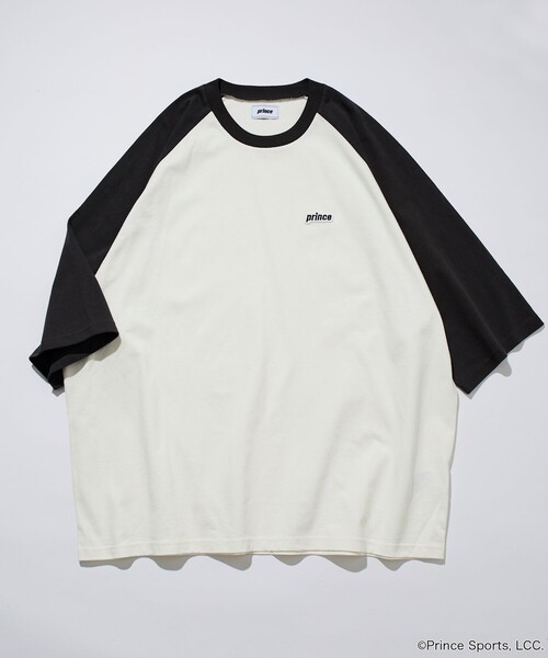 PRINCE（プリンス）の「prince/プリンス prince ワンポイントロゴ ラグラン切り替え ハーフスリーブTシャツ/ロンT/5分袖（Tシャツ/カットソー・メンズ・ネイビー/ホワイト/ブラック/チャコールグレー・MEDIUM/LARGE）」の5枚目の写真