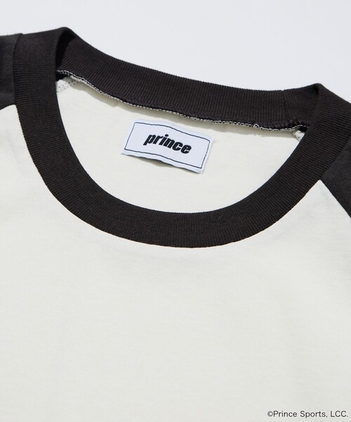 PRINCE（プリンス）の「prince/プリンス prince ワンポイントロゴ ラグラン切り替え ハーフスリーブTシャツ/ロンT/5分袖（Tシャツ/カットソー・メンズ・ネイビー/ホワイト/ブラック/チャコールグレー・MEDIUM/LARGE）」の6枚目の写真