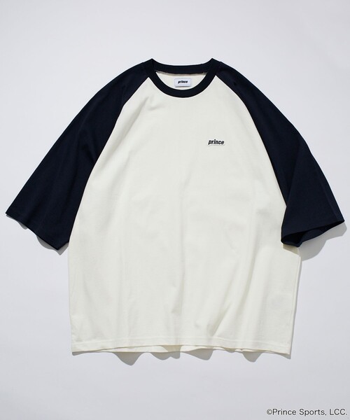 PRINCE（プリンス）の「prince/プリンス prince ワンポイントロゴ ラグラン切り替え ハーフスリーブTシャツ/ロンT/5分袖（Tシャツ/カットソー・メンズ・ネイビー/ホワイト/ブラック/チャコールグレー・MEDIUM/LARGE）」の10枚目の写真