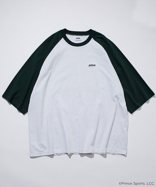 PRINCE（プリンス）の「prince/プリンス prince ワンポイントロゴ ラグラン切り替え ハーフスリーブTシャツ/ロンT/5分袖（Tシャツ/カットソー・メンズ・ネイビー/ホワイト/ブラック/チャコールグレー・MEDIUM/LARGE）」の11枚目の写真