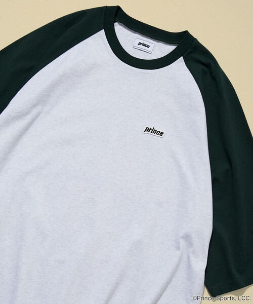 PRINCE（プリンス）の「prince/プリンス prince ワンポイントロゴ ラグラン切り替え ハーフスリーブTシャツ/ロンT/5分袖（Tシャツ/カットソー・メンズ・ネイビー/ホワイト/ブラック/チャコールグレー・MEDIUM/LARGE）」の14枚目の写真