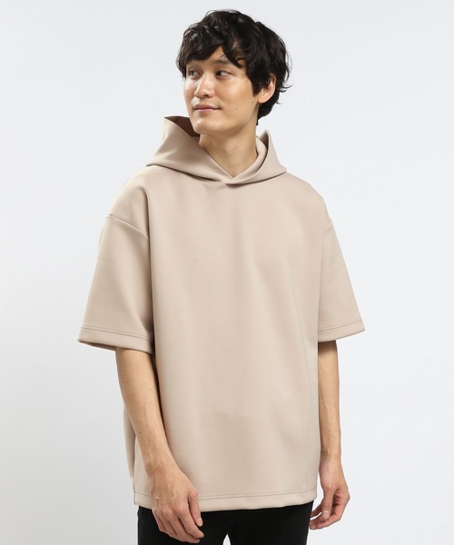 GLOBAL WORK Smile Seed Store（グローバルワーク スマイルシードストア）の「ダンボールスウェットパーカー半袖/181002（パーカー・メンズ・ブラック/チャコール/ネイビー/ベージュ・MEDIUM/LARGE/SMALL/X-LARGE）」の3枚目の写真