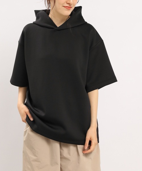 GLOBAL WORK Smile Seed Store（グローバルワーク スマイルシードストア）の「ダンボールスウェットパーカー半袖/181002（パーカー・メンズ・ブラック/チャコール/ネイビー/ベージュ・MEDIUM/LARGE/SMALL/X-LARGE）」の9枚目の写真