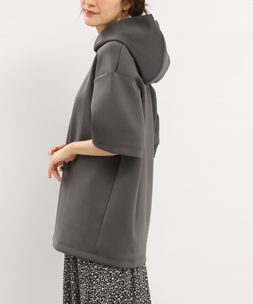 GLOBAL WORK Smile Seed Store（グローバルワーク スマイルシードストア）の「ダンボールスウェットパーカー半袖/181002（パーカー・メンズ・ブラック/チャコール/ネイビー/ベージュ・MEDIUM/LARGE/SMALL/X-LARGE）」の18枚目の写真