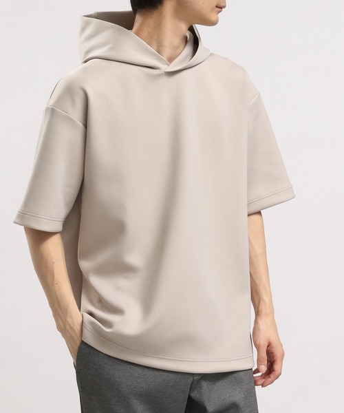 GLOBAL WORK Smile Seed Store（グローバルワーク スマイルシードストア）の「ダンボールスウェットパーカー半袖/181002（パーカー・メンズ・ブラック/チャコール/ネイビー/ベージュ・MEDIUM/LARGE/SMALL/X-LARGE）」の22枚目の写真