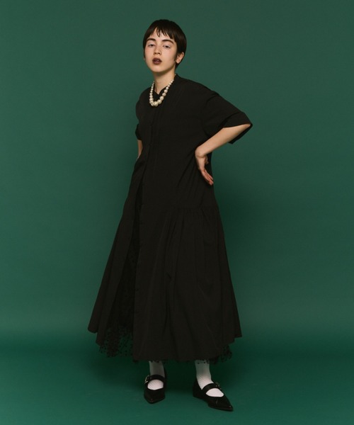 manana suerte(マニャーナスエルテ)の「サイドギャザーワンピース(ワンピース・レディース・ブラック/レッド/イエロー/ブルー・FREE)」の5枚目の写真