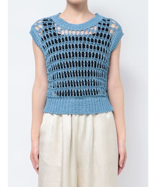 EMODA(エモダ)の「ブレイドメッシュタンクトップ(タンクトップ・レディース・ブラック/グレー/ホワイト/ブルー・FREE)」の4枚目の写真