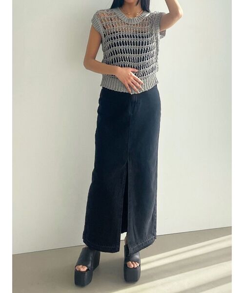 EMODA(エモダ)の「ブレイドメッシュタンクトップ(タンクトップ・レディース・ブラック/グレー/ホワイト/ブルー・FREE)」の17枚目の写真