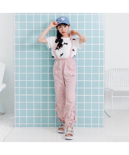 algy（アルジー）の「サス付きギャザーカーゴパンツ（カーゴパンツ・キッズ・オフホワイト/ブラック/ピンク・SMALL/MEDIUM/X-SMALL/XX-SMALL）」の8枚目の写真