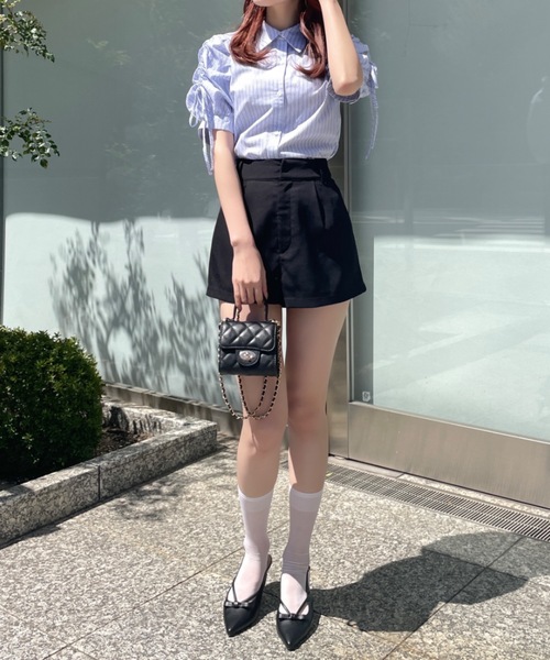 NOMAE（ノーマエ）の「リボンギャザースリーブブラウス（シャツ/ブラウス・レディース・ホワイト/ブルー/ブルー系その他/ピンク・FREE）」の7枚目の写真