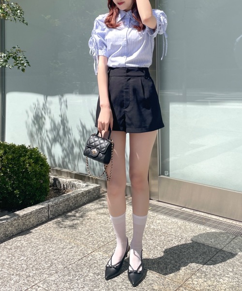 NOMAE（ノーマエ）の「リボンギャザースリーブブラウス（シャツ/ブラウス・レディース・ホワイト/ブルー/ブルー系その他/ピンク・FREE）」の8枚目の写真