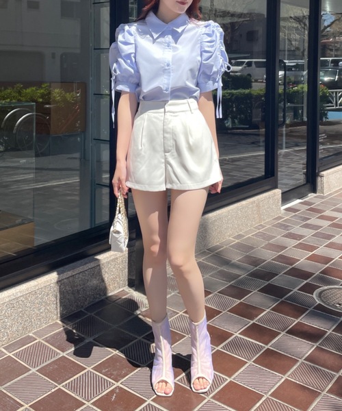 NOMAE（ノーマエ）の「リボンギャザースリーブブラウス（シャツ/ブラウス・レディース・ホワイト/ブルー/ブルー系その他/ピンク・FREE）」の18枚目の写真