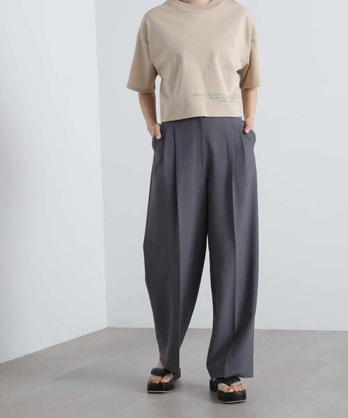 N.（N. Natural Beauty Basic）（エヌエヌナチュラルビューティーベーシック）の「◆ツータックライトワイドパンツ《S Size Line》（スラックス・レディース・チャコールグレー/ベージュ/ブラウン・MEDIUM/SMALL）」の9枚目の写真