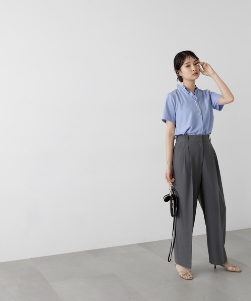 N.（N. Natural Beauty Basic）（エヌエヌナチュラルビューティーベーシック）の「◆ツータックライトワイドパンツ《S Size Line》（スラックス・レディース・チャコールグレー/ベージュ/ブラウン・MEDIUM/SMALL）」の13枚目の写真