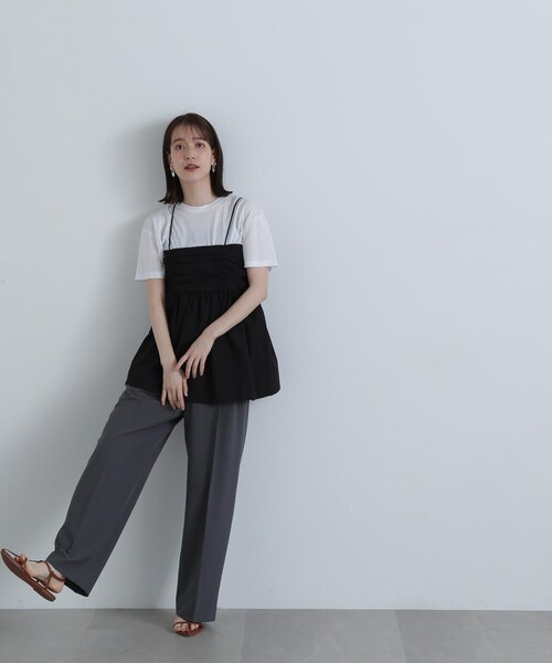 N.（N. Natural Beauty Basic）（エヌエヌナチュラルビューティーベーシック）の「◆ツータックライトワイドパンツ《S Size Line》（スラックス・レディース・チャコールグレー/ベージュ/ブラウン・MEDIUM/SMALL）」の15枚目の写真