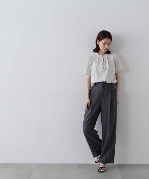 N.（N. Natural Beauty Basic）（エヌエヌナチュラルビューティーベーシック）の「◆ツータックライトワイドパンツ《S Size Line》（スラックス・レディース・チャコールグレー/ベージュ/ブラウン・MEDIUM/SMALL）」の22枚目の写真