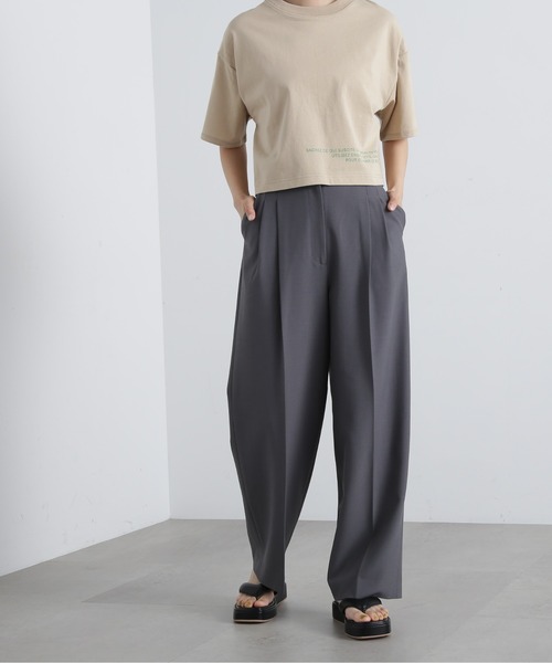 N.（N. Natural Beauty Basic）（エヌエヌナチュラルビューティーベーシック）の「◆ツータックライトワイドパンツ《S Size Line》（スラックス・レディース・チャコールグレー/ベージュ/ブラウン・MEDIUM/SMALL）」の2枚目の写真