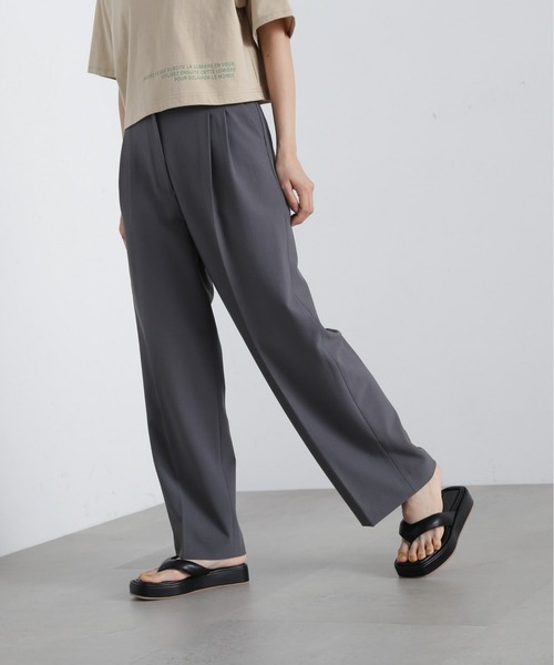 N.（N. Natural Beauty Basic）（エヌエヌナチュラルビューティーベーシック）の「◆ツータックライトワイドパンツ《S Size Line》（スラックス・レディース・チャコールグレー/ベージュ/ブラウン・MEDIUM/SMALL）」の7枚目の写真