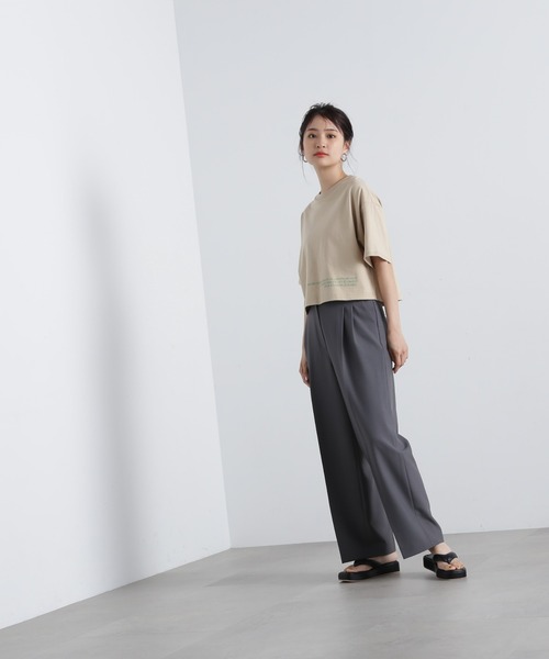 N.（N. Natural Beauty Basic）（エヌエヌナチュラルビューティーベーシック）の「◆ツータックライトワイドパンツ《S Size Line》（スラックス・レディース・チャコールグレー/ベージュ/ブラウン・MEDIUM/SMALL）」の4枚目の写真