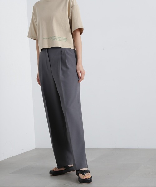 N.（N. Natural Beauty Basic）（エヌエヌナチュラルビューティーベーシック）の「◆ツータックライトワイドパンツ《S Size Line》（スラックス・レディース・チャコールグレー/ベージュ/ブラウン・MEDIUM/SMALL）」の6枚目の写真