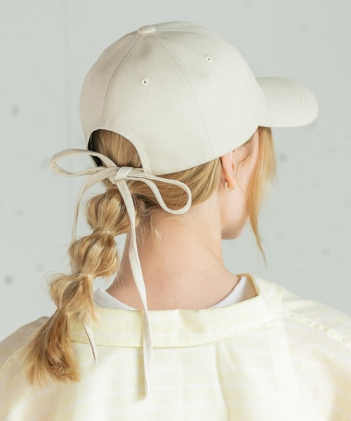 14+（イチヨンプラス）の「バックリボン キャップ レディース uv（キャップ・レディース・ブラック/ピンクベージュ/ホワイト/ベージュ・MEDIUM）」の13枚目の写真