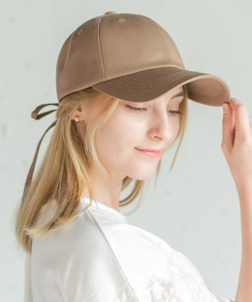 14+（イチヨンプラス）の「バックリボン キャップ レディース uv（キャップ・レディース・ブラック/ピンクベージュ/ホワイト/ベージュ・MEDIUM）」の16枚目の写真