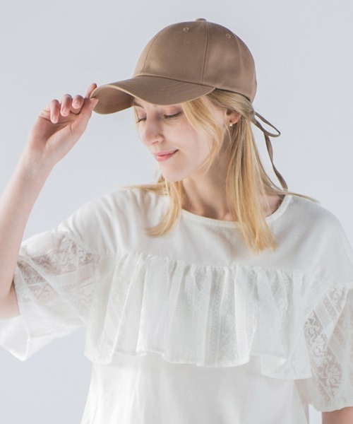 14+（イチヨンプラス）の「バックリボン キャップ レディース uv（キャップ・レディース・ブラック/ピンクベージュ/ホワイト/ベージュ・MEDIUM）」の17枚目の写真