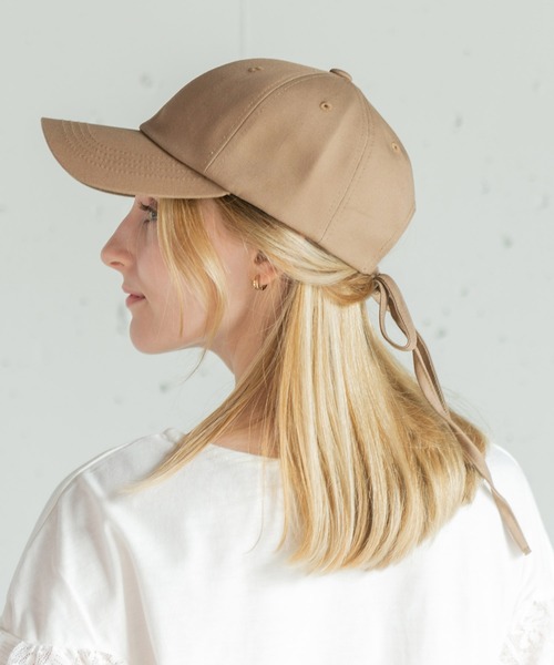 14+（イチヨンプラス）の「バックリボン キャップ レディース uv（キャップ・レディース・ブラック/ピンクベージュ/ホワイト/ベージュ・MEDIUM）」の15枚目の写真