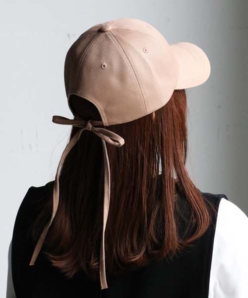 CA4RA  フェミニン バッグリボンキャップ  ブラック LALA CAP 2(ONESIZE BEIGE): リボンキャップ｜帽子通販｜CA4LA