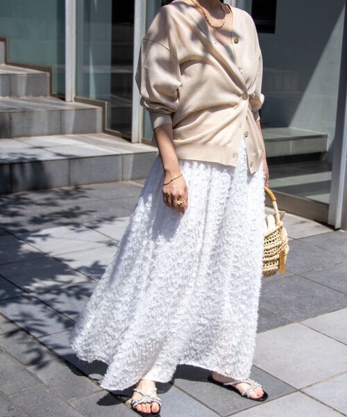 NOLLEY’S(ノーリーズ)の「2WAYカットジャガードドッキングワンピース(ワンピース・レディース・オフホワイト/ブラック/オレンジ/サックスブルー・38)」の20枚目の写真