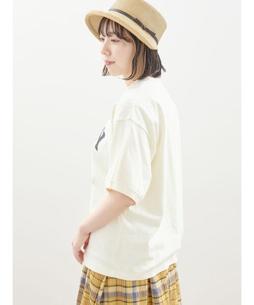 Samansa Mos2（サマンサ モスモス）の「ピグメントロゴTシャツ（Tシャツ/カットソー・レディース・キナリ/イエロー/グリーン/チャコールグレー・F）」の8枚目の写真